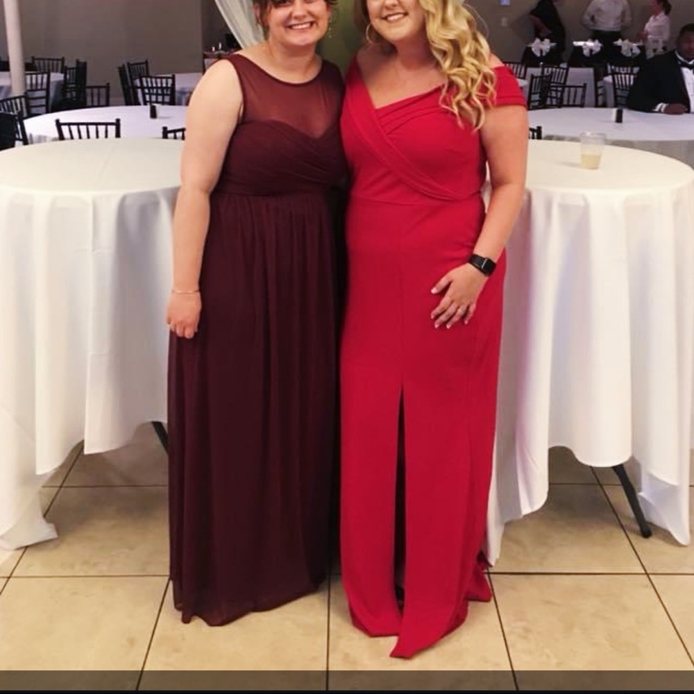 Red Off the Shoulder Formal Gown